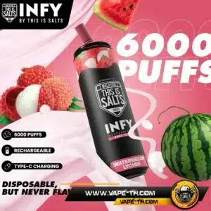พอตInfy 6000 Puffs Watermelon Lychee